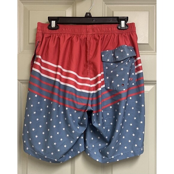 TIPSY ELVES Freedom's Calling Swim Trunks Size Large Red White Blue Liner USA 8" - Picture 3 of 13